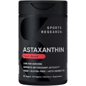 Sports Research Astaxanthin (Highest Potency) 12Mg Per Veggie Softgel With Organic Coconut Oil For Better Absorption; 1 Capsule A Day Formula; 60 Mini Veggie Softgels  Amazon.in: Health & Personal Care