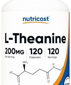 Nutricost L-Theanine 200mg; 120 Capsules - Double Strength  Amazon.in: Health & Personal Care
