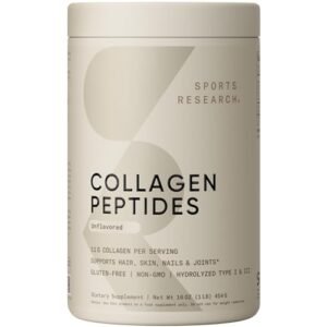 Sports Research Collagen Peptides Powder (16Oz)|Grass-Fed, Certified Paleo Friendly, Non-Gmo And Gluten Free - Unflavored, 1 count, 41 servings  Amazon.in: Health & Personal Care