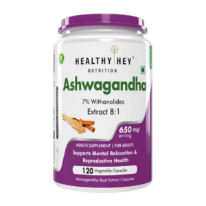 HealthyHey Nutrition Ashwagandha Powder Withania Somnifera | 100% Natural Ashwagandha Capsules - Ashwagandha Rejuvenates Mind & Body-120 Ashwagandha Capsules