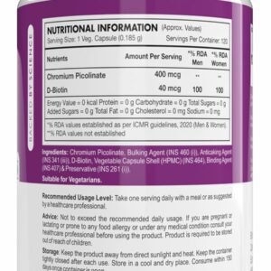 HealthyHey Nutrition Chromium Picolinate -Support Glucose Metabolism (High Absorption) 120 Capsules, Non-GMO, Gluten Free