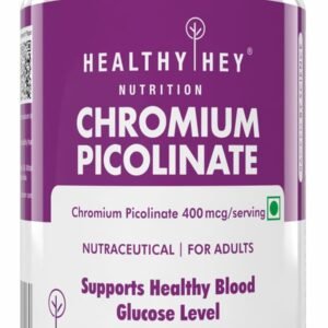HealthyHey Nutrition Chromium Picolinate -Support Glucose Metabolism (High Absorption) 120 Capsules, Non-GMO, Gluten Free