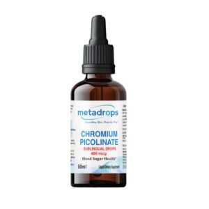 Liquid Chromium Picolinate – 400mcg per Serving | Sublingual Drops for Enhanced Absorption | Supports Metabolism & Blood Sugar Levels | 50ml Bottle