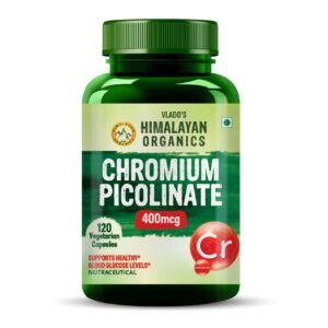 Vlado’s Himalayan Organics Chromium Picolinate 400mcg | Supports Healthy Blood Sugar Level | Healthy Heart | Essential For Weight Management - 120 Veg Capsule