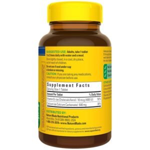 Nature Made Calcium 500 Mg and Vitamin D Tablets, Tablets, 130-Count