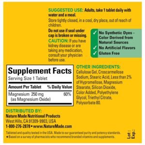 Nature Made MAGNESIUM 250 mg 100 Tablets