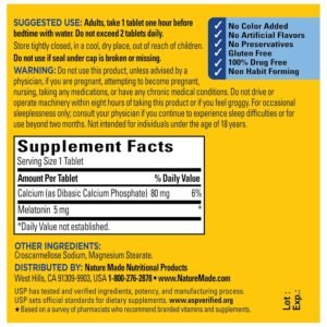 Nature Made Melatonin Tablets, 5 Mg, 90 Count